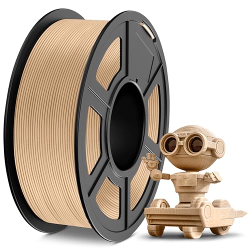 TECBEARS Holz Filament PLA 1.75mm 1KG, Wood PLA Filament Mit 15% Echtem Holzpulver, Mattes Und Glattes 3D Filament, Pla Filament 3d Filament MaßGenauigkeit +/- 0,03, 1 Spule 1000g, Ahorn von TECBEARS