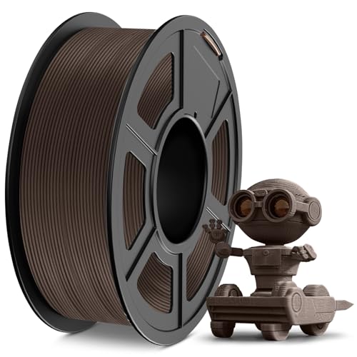 TECBEARS Holz Filament PLA 1.75mm 1KG, Wood PLA Filament Mit 15% Echtem Holzpulver, Mattes Und Glattes 3D Filament, Pla Filament 3d Filament MaßGenauigkeit +/- 0,03, 1 Spule 1000g, Walnuss Holz von TECBEARS