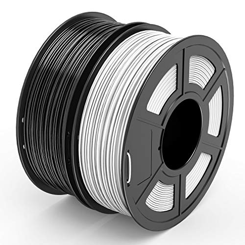 TECBEARS PLA 3D Printer Filament 1.75mm Black+ White, Dimensional Accuracy +/- 0.02 mm, 1 Kg Per Spool, Pack of 2 von TECBEARS