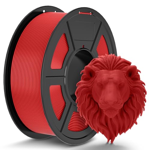 TECBEARS PLA Filaments 1.75mm Rot, 1kg 3D Drucker Filament PLA, Filament 3d Druckmaterialien, Vakuumverpackung, Maßgenauigkeit +/- 0,02 mm, 1kg Spule (2,2lbs) PLA Filament für Intelligentes Drucken von TECBEARS