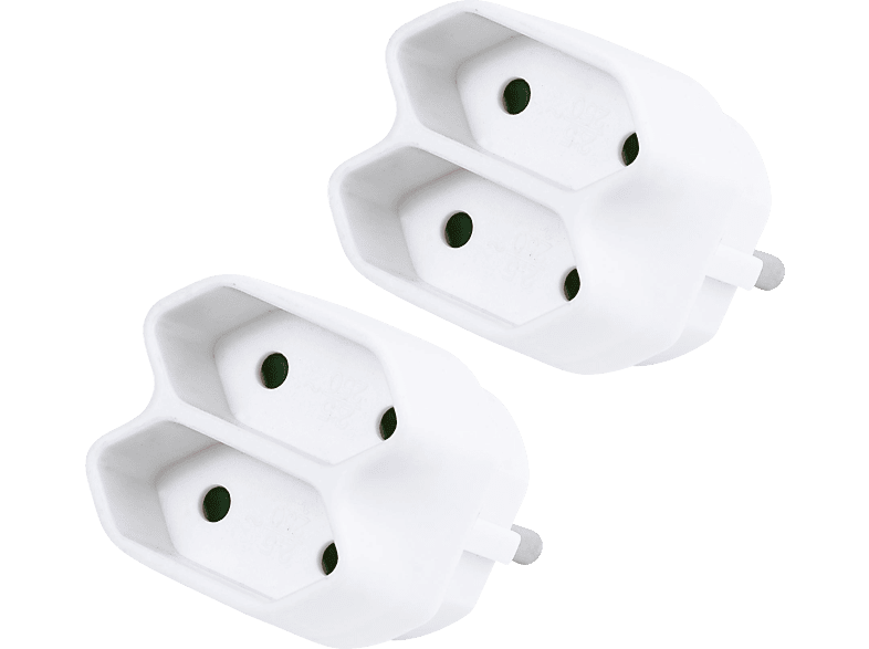 TECCUS 2er Set 2Fach Euro Schuko Adapter von TECCUS