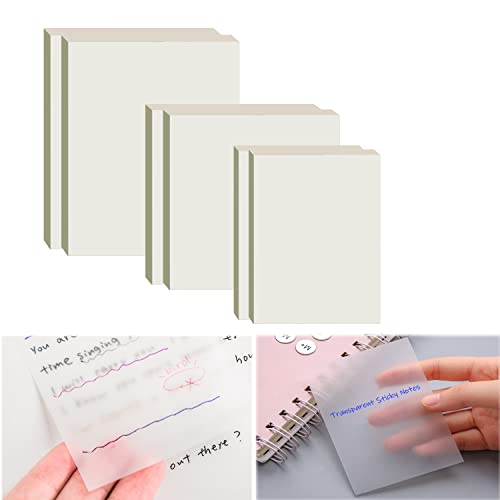 300 Blätter Transparente Haftnotizen,6 Packungen Selbstklebendes und Wiederbeschreibbar Clear Sticky Notes Set, 3 Größen Wasserdicht Haftnotizen, Klebezettel Papier für Schule,Studenten,Büro 300 Blätter Transparente Haftnotizen,6 Packungen Selbstklebendes und Wiederbeschreibbar Clear Sticky Notes Set, 3 Größen Wasserdicht Haftnotizen, Klebezettel Papier für Schule,Studenten,Büro von TECDW