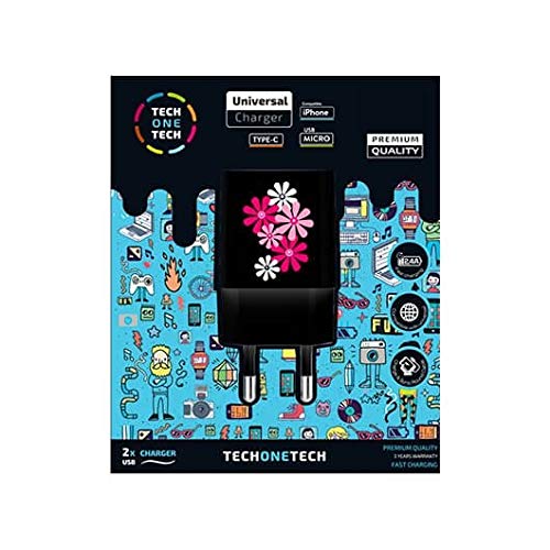 Tech One Tech Black Flower Power 2-4A-ALTO R Dual Charger von TECH ONE TECH