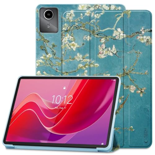 TECH PROTECT SmartCase - Klapphülle, Schutzhülle mit Standfunktion, Magnetische Hülle | Kompatibel mit Lenovo Tab M11 11.0 TB-330 | Weiße Blumen von TECH PROTECT