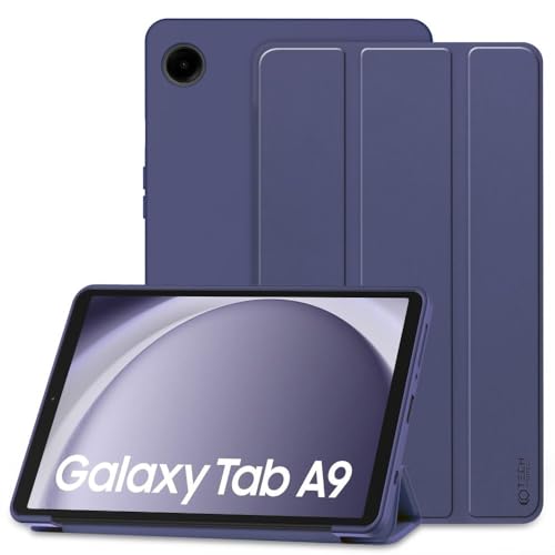 TECH PROTECT SmartCase - Klapphülle, Schutzhülle mit Standfunktion, Magnetische Hülle | Kompatibel mit Samsung Galaxy Tab A9 8.7 X110 / X115 | Dunkel Blau von TECH PROTECT