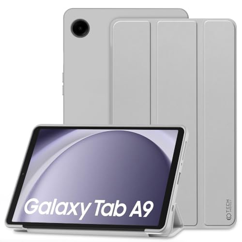 TECH PROTECT SmartCase - Klapphülle, Schutzhülle mit Standfunktion, Magnetische Hülle | Kompatibel mit Samsung Galaxy Tab A9 8.7 X110 / X115 | Grau von TECH PROTECT