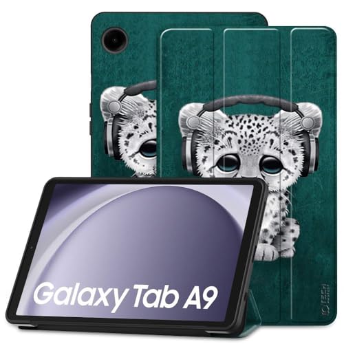 TECH PROTECT SmartCase - Klapphülle, Schutzhülle mit Standfunktion, Magnetische Hülle | Kompatibel mit Samsung Galaxy Tab A9 8.7 X110 / X115 | Weiße Katze von TECH PROTECT