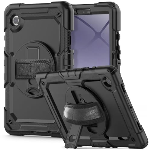 TECH PROTECT Solid360 - Hülle, Schutzhülle mit Standfunktion | Kompatibel mit Samsung Galaxy Tab A9 8.7 X110 / X115 | Schwarz von TECH PROTECT