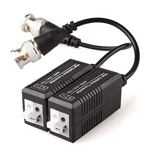 2 x CCTV passiver Video-Balun BNC-Stecker-Adapter, Transmitter & Transceiver, BNC-Stecker auf einfaches Drücken UTP CAT5/5e/6/6e Kabel für CCTV DVR Kamerasystem (1 Paar) von TECHGEAR