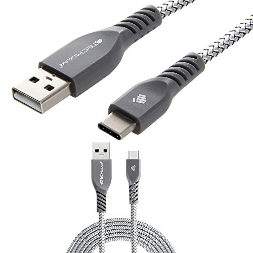 TECHGEAR 2 Meter USB C Kabel Typ C Nylon geflochtene Schnur Synchronisation und Ladekabel für Amazon Fire HD 10, HD 10 Plus 2021 (11. Gen), HD 10 2019 (9. Gen) Fire HD 8, HD 8 Plus 2020 10. Generation von TECHGEAR