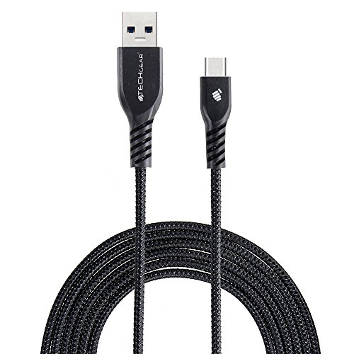 TECHGEAR 2 Meter USB Typ C Nylon geflochtene Schnur Ladekabel und Synchronisation Kabel Kompatibel mit Oppo Find X2 / X3 Lite/Pro/Neo, A16s A53 A54 A54s A72 A94,Reno 4 Z/Pro von TECHGEAR