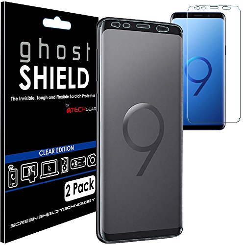 TECHGEAR [2 Stück Displayschutz Kompatibel mit Samsung Galaxy S9 Plus - [ghostshield] Genuine verstärkte TPU Displayschutzfolie Guard mit Gesamte Bildschirm Deckung inkl. Gebogener Bereich von TECHGEAR