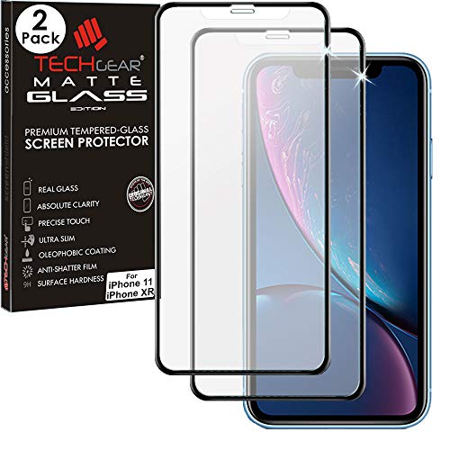 TECHGEAR 2 Stück Matt Glas Schutzfolie kompatibel mit iPhone 11, iPhone XR - Blendschutz Anti Glare 3D Schutzfolie Auflage Full Screen [Vollbildschirm] Matte Schutzfolie von TECHGEAR