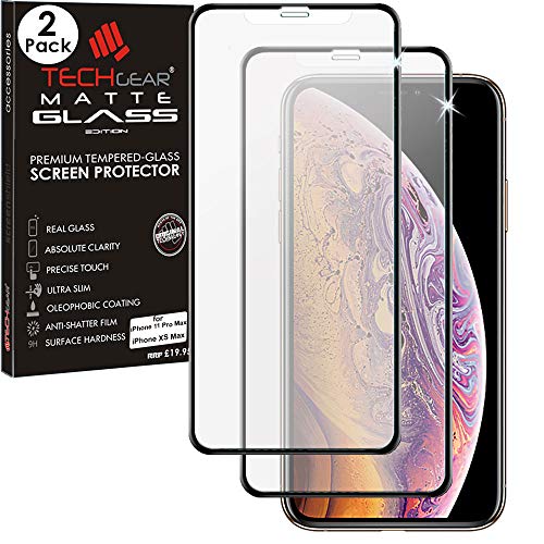 TECHGEAR 2 Stück Matt Glas Schutzfolie kompatibel mit iPhone 11 Pro Max, iPhone XS Max - Blendschutz Anti Glare 3D Glas Schutzfolie Full Screen Vollbildschirm Matte Glas Schutzfolie TECHGEAR 2 Stück Matt Glas Schutzfolie kompatibel mit iPhone 11 Pro Max, iPhone XS Max - Blendschutz Anti Glare 3D Glas Schutzfolie Full Screen Vollbildschirm Matte Glas Schutzfolie von TECHGEAR