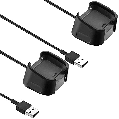 TECHGEAR 2 Stück USB Ladekabel Kompatibel mit Fitbit Versa/Fitbit Versa Lite - USB Lade Kabel Power Cradle Dock Station Kompatibel mit Fitbit Versa/Versa Lite SmartWatch von TECHGEAR