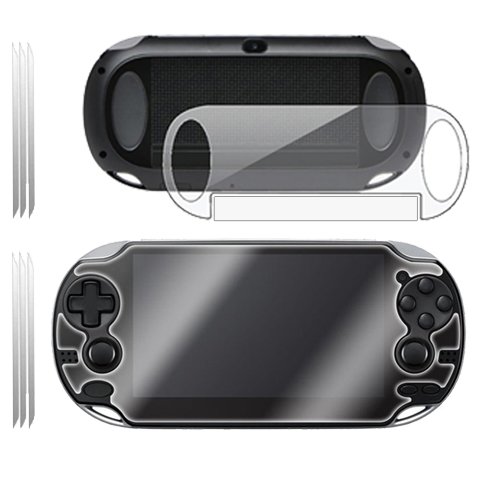 TECHGEAR [3 Stück Displayschutz für PlayStation PS VITA Ganzkörper Vorne und Hinten - Ultra Klare Schutzfolie für ony PlayStation PS VITA (Ganzkörper) - mit Reinigungstuch + Applikationskarte von TECHGEAR