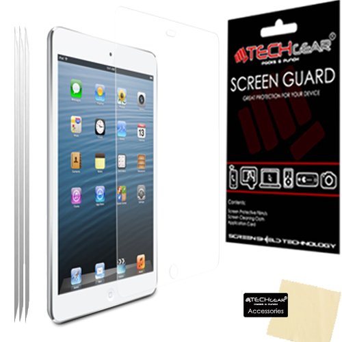 TECHGEAR [3 Stück Displayschutz für iPad Mini/Mini 2 / iPad Mini 3 - Ultra Klare Schutzfolie für Apple iPad Mini/Mini 2 / iPad Mini 3 - mit Reinigungstuch + Applikationskarte von TECHGEAR
