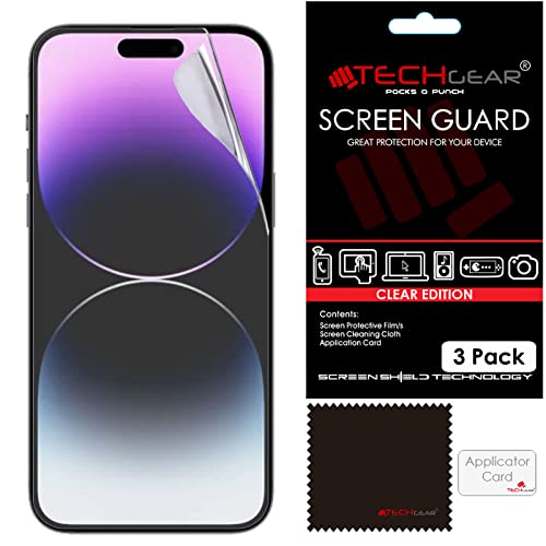 TECHGEAR 3 Stück Displayschutzfolie für iPhone 14 Pro Max - Ultra Klare Schutzfolie Displayschutz mit Reinigungstuch + Applikationskarte Film Folie kompatibel mit iPhone 14 Pro Max TECHGEAR 3 Stück Displayschutzfolie für iPhone 14 Pro Max - Ultra Klare Schutzfolie Displayschutz mit Reinigungstuch + Applikationskarte Film Folie kompatibel mit iPhone 14 Pro Max von TECHGEAR