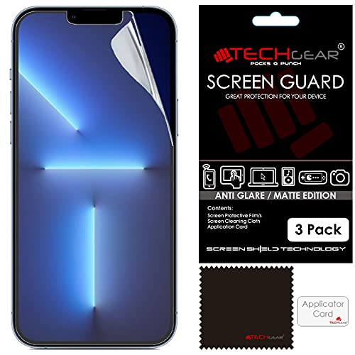 TECHGEAR 3 Stück Matt Displayfolie für iPhone 16e, iPhone 14 - Matte Anti Glare Blendschutz Schutzfolie mit Reinigungstuch + Applikationskarte Film Folie kompatibel mit iPhone 16 e/iPhone 14 TECHGEAR 3 Stück Matt Displayfolie für iPhone 16e, iPhone 14 - Matte Anti Glare Blendschutz Schutzfolie mit Reinigungstuch + Applikationskarte Film Folie kompatibel mit iPhone 16 e/iPhone 14 von TECHGEAR