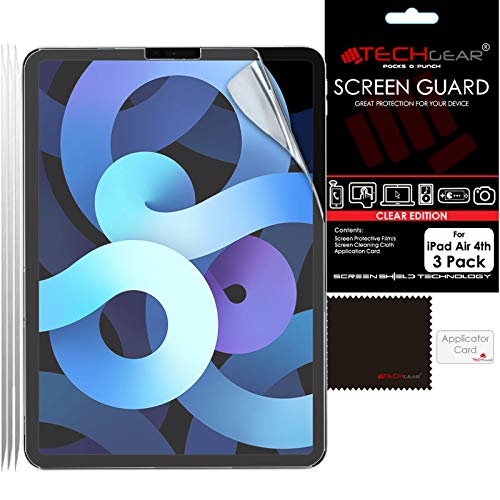 TECHGEAR 3 Stück Schutzfolie für iPad Air 4 [2020 4. Generation] Screen Protector, Ultra Klare Schutzfolie Kompatibel mit iPad Air 4 10.9 Zoll von TECHGEAR