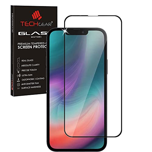 TECHGEAR 3D Glass für iPhone 14 [Vollbild-Klebstoffe] [Voll Bildschirm] Full Screen Gehärtetem Glas Displayschutz Folie Guard Cover Kompatibel mit iPhone 14 von TECHGEAR