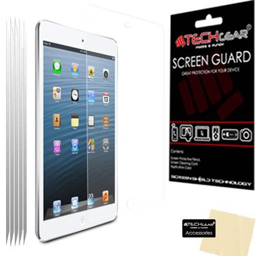 TECHGEAR [5 Stück Displayschutz für Apple iPad Mini 3 / Mini 2 / Mini 1 - Ultra Klare Schutzfolie für Apple iPad Mini 1st, 2nd & 3rd Gen. mit Reinigungstuch + Applikationskarte von TECHGEAR