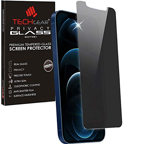 TECHGEAR Anti Spy Schutzfolie kompatibel mit iPhone 12 Pro Max - Anti Spy PRIVACY Privatsphäre Schutzfolie Edition Displayschutzfolie aus gehärtetem Glas von TECHGEAR