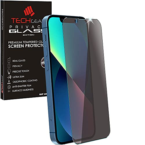 TECHGEAR Anti Spy Schutzfolie kompatibel mit iPhone 13 Mini - Anti Spy PRIVACY Privatsphäre Schutzfolie Edition Displayschutzfolie aus gehärtetem Glas von TECHGEAR