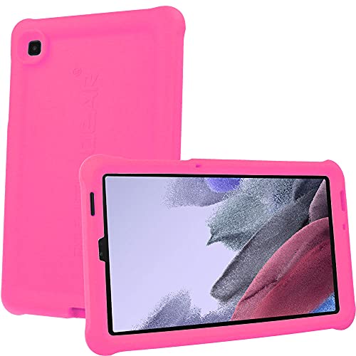 TECHGEAR Bumper Hülle für Samsung Galaxy Tab A7 Lite 8.7 2021 (SM-T220/T225) [Kinderfreundlich] Tough Schutzhülle Silikon Soft Shell Anti-Rutsch Samsung Tab A7 Lite Hülle Stoßfest + Folie [Rosa] von TECHGEAR