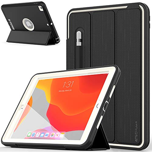 TECHGEAR D-Fence Schutzhülle Designed für iPad 10.2 2021/2020/2019 [9. 8. 7. Generation] Hülle, Schlagfester, Robuster Schutzanzug Rüstung Smart Fall, Kinder Schulen Builders Workman - Grau von TECHGEAR