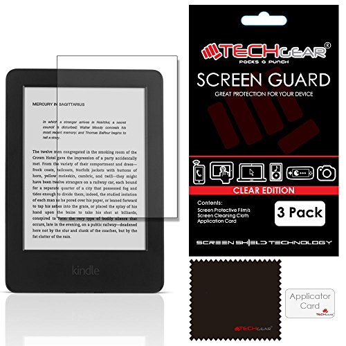TECHGEAR Displayschutz für Amazon Kindle 6 Zoll, ultraklar, mit Reinigungstuch und Applikationskarte, kompatibel mit Amazon Kindle 6 Zoll Touchscreen, eReader von TECHGEAR