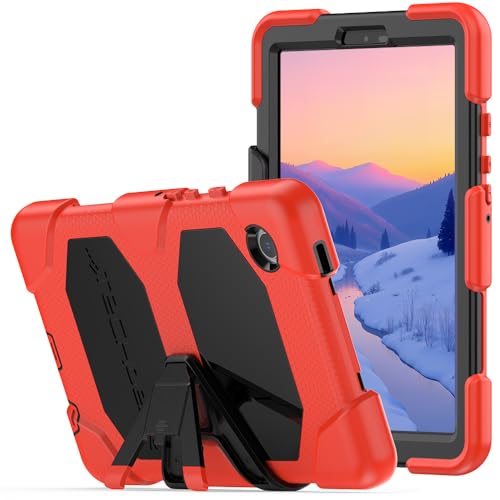 TECHGEAR G-SHOCK Schutzhülle für Samsung Galaxy Tab A9 22,1 cm (8,7 Zoll) 2023 (SM-X110 / SM-X115), robust, stoßfest, stoßfest, mit Ständer, für Kinder, Schulen, Bauarbeiter, Rot von TECHGEAR