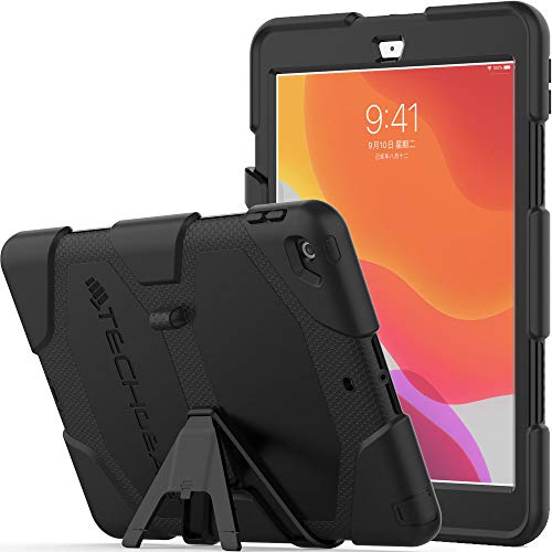 TECHGEAR G-Shock hülle Designed für iPad 10,2 Zoll 2021/2020/2019 [9. 8. 7. Generation] Robuste Schutzhülle Stoßfester Überlebens Fall mit abnehmbaren Ständer Schule, Kinder, Bauunternehmer Hülle von TECHGEAR