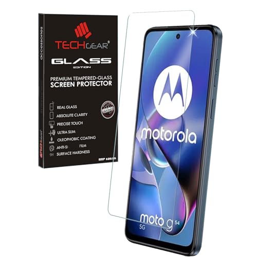 TECHGEAR GLASS Edition Kompatibel für Motorola Moto G54 5G, Panzerglas Schutzfolie Abdeckung [2.5D Runde Kante] [9H Härte] [Kristallklarheit] [Kratzfest] [Keine Blasen] von TECHGEAR