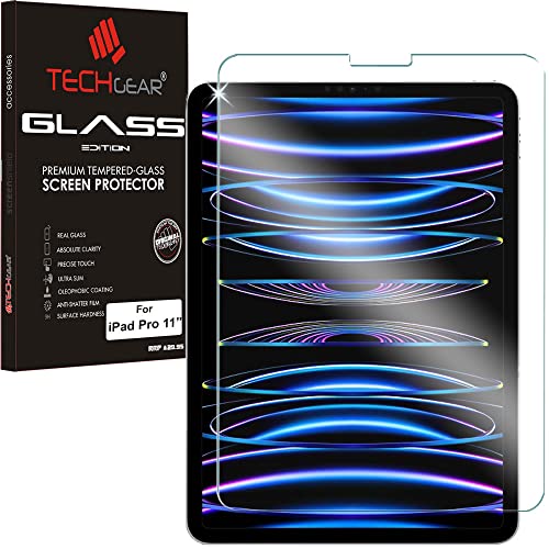 TECHGEAR Glas Schutzfolie kompatibel mit iPad Pro 11 2022/2021/2020, iPad Air 5/4 Gehärtetes Glas Schutzfolie kompatibel mit iPad Pro 11 4. 3. 2. Gen/iPad Air 4. 5. Generation von TECHGEAR