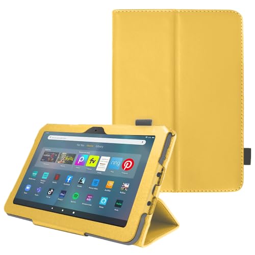 TECHGEAR Hülle für Neue Fire Max 11 Tablette (13. Generation) PU Leder Slim Hülle mit Ständer und Handschlaufe [Auto Schlaf/Wach] Schutzhülle Tasche für Amazon Fire Max 11 2023 - Gelb von TECHGEAR