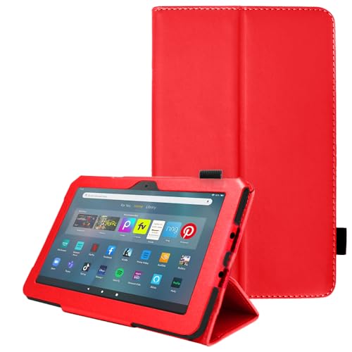 TECHGEAR Hülle für Neue Fire Max 11 Tablette (13. Generation) PU Leder Slim Hülle mit Ständer und Handschlaufe [Auto Schlaf/Wach] Schutzhülle Tasche für Amazon Fire Max 11 2023 - Rot von TECHGEAR