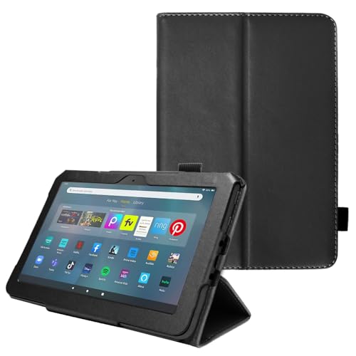 TECHGEAR Hülle für Neue Fire Max 11 Tablette (13. Generation) PU Leder Slim Hülle mit Ständer und Handschlaufe [Auto Schlaf/Wach] Schutzhülle Tasche für Amazon Fire Max 11 2023 - Schwarz von TECHGEAR