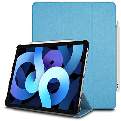 TECHGEAR Hülle iPad Air 5 2022 / Air 4 2020 (5. 4. Generation, 10.9 Zoll) [Apple-Bleistift-kompatibel] Smart Schlanke Trifold Stand Schutzhülle [Automatische Ruhe/Aufwachfunktion] - Hellblau von TECHGEAR
