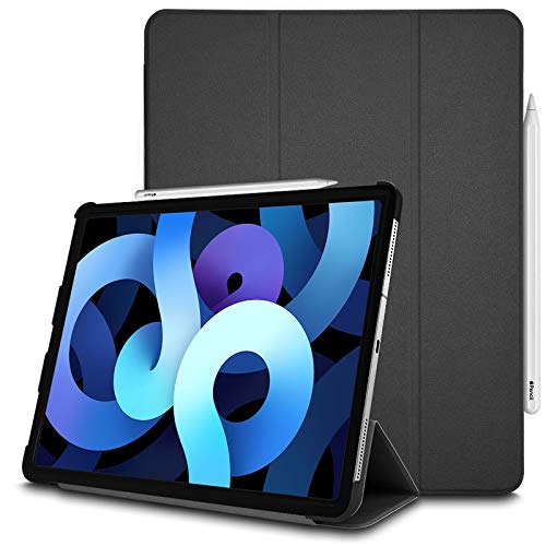 TECHGEAR Hülle iPad Air 5 2022 / Air 4 2020 (5. 4. Generation, 10.9 Zoll) [Apple-Bleistift-kompatibel] Smart Schlanke Trifold Stand Schutzhülle [Automatische Ruhe/Aufwachfunktion] - Schwarz von TECHGEAR