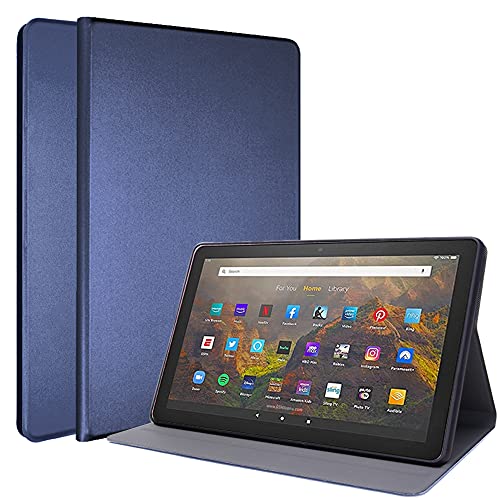 TECHGEAR Kluger Hülle für neu Amazon Fire HD 10 / HD10 Plus (2021/11. Generation) Slim Smart Case Dreifach Gefaltete Standabdeckung mit Eckenschutz [Auto Schlaf/Wach] - Navy von TECHGEAR