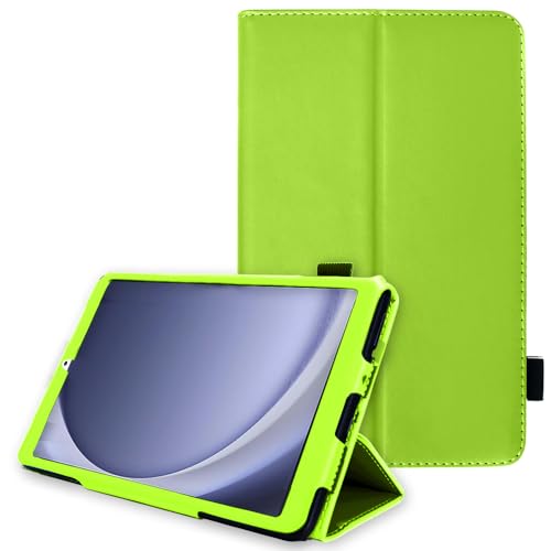 TECHGEAR Lederhülle für Samsung Galaxy Tab A9 8.7 (SM-X110 / SM-X115), Premium-PU-Leder, schlankes Folio-Standgehäuse mit Handschlaufe [Grün] von TECHGEAR