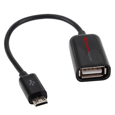 TECHGEAR OTG USB-Adapterkabel Micro auf USB A-Buchse 2.0 Kompatibel mit Toshiba Excite Pro, Excite Pure & Excite Write Tablets - Micro OTG Adapter 2.0 - Schwarz von TECHGEAR