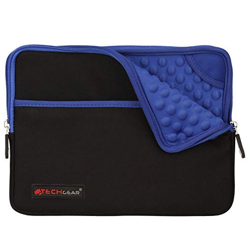 TECHGEAR Pro Sleeve [10] Schutzhülle aus Neopren mit Reißverschluss & Anti-Shock Bubble-Innenausstattung für iPad Mini 4, 3, 2, 1, Samsung Tab 8,0, Iconia 8,0, Asus MeMo Pad 8, ZenPad 8 -Blau von TECHGEAR