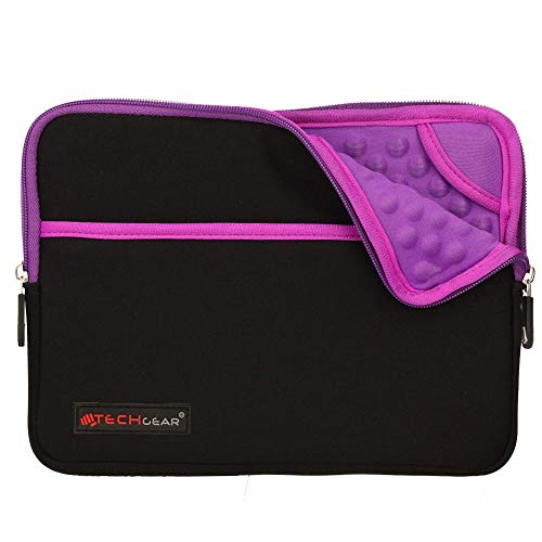 TECHGEAR Pro Sleeve [10] Schutzhülle aus Neopren mit Reißverschluss & Anti-Shock Bubble-Innenausstattung für iPad Mini 4, 3, 2, 1, Samsung Tab 8,0, Iconia 8,0, Asus MeMo Pad 8, ZenPad 8 -Lila von TECHGEAR