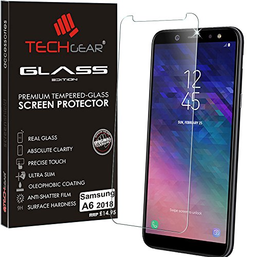 TECHGEAR Schutzfolie kompatibel Samsung mit Galaxy A6 (SM-A600 Series) - Schutzfolie Glas Anti-Kratzer Schutzabdeckung kompatibel mit Samsung Galaxy A6 2018 von TECHGEAR