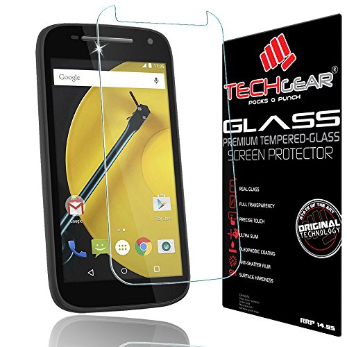 TECHGEAR Schutzfolie kompatibel mit Moto E (2. Gen / 2015) - Schutzfolie Glas Anti-Kratzer Schutzabdeckung von TECHGEAR