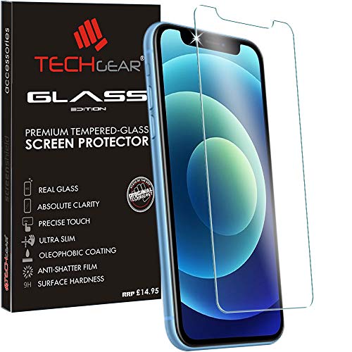 TECHGEAR Schutzfolie kompatibel mit iPhone 12, iPhone 12 Pro - Displayschutzfolie aus gehärtetem Glas [9H Härte] [Crystal Clarity] [Kratzfest] [Nein-Bläschen] kompatible mit iPhone 12, iPhone 12 Pro von TECHGEAR