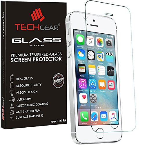 TECHGEAR Schutzfolie kompatibel mit iPhone SE / 5s / 5c / 5 - Schutzfolie Glas Anti-Kratzer Schutzabdeckung kompatibel mit iPhone SE / 5s / 5c / 5 von TECHGEAR