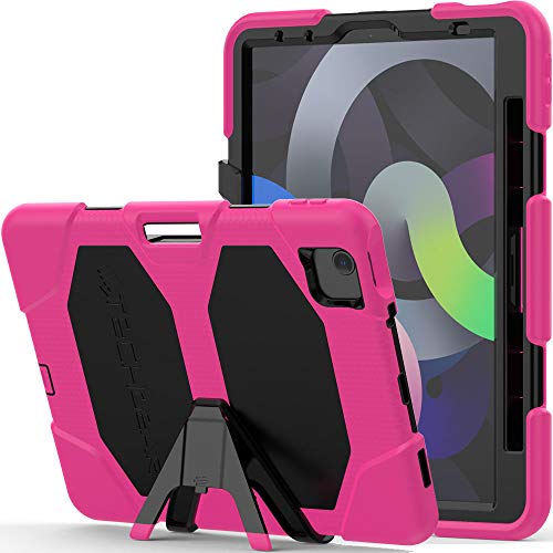 TECHGEAR Schutzhülle Designed für iPad Air 5, Air 4 (2022/2020 5. 4. Generation) Robuste hülle Design Stoßfester Panzer Überleben mit abnehmbaren Ständer Schule, Kinder Bauunternehmer hülle -Rosa von TECHGEAR